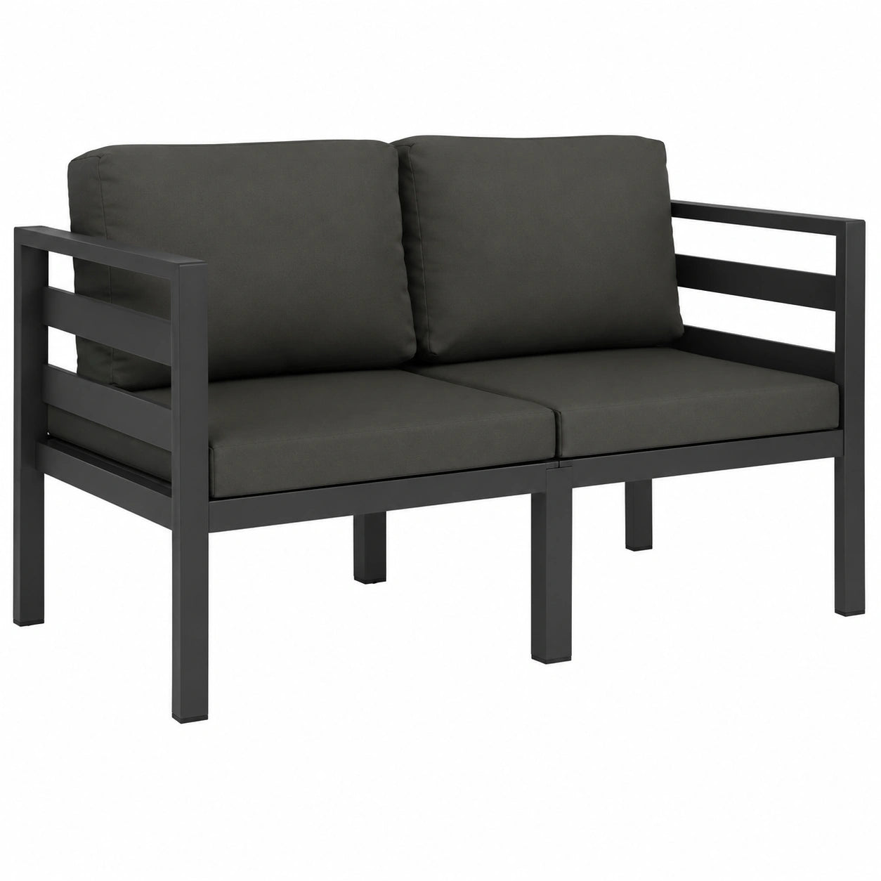 Gartensofa – 2-teilig, aus Aluminium, Anthrazit, für Garten