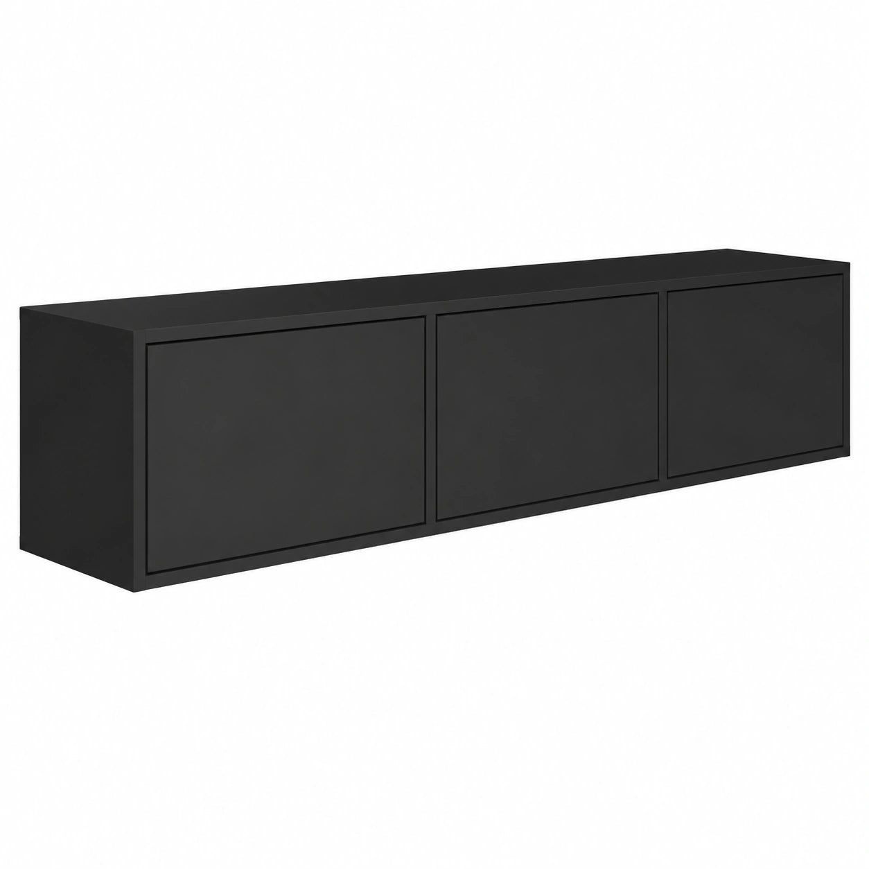 Lowboard – 150 × 30 × 30 cm, moderner Stil, hängend, Schwarz, für Wohnzimmer