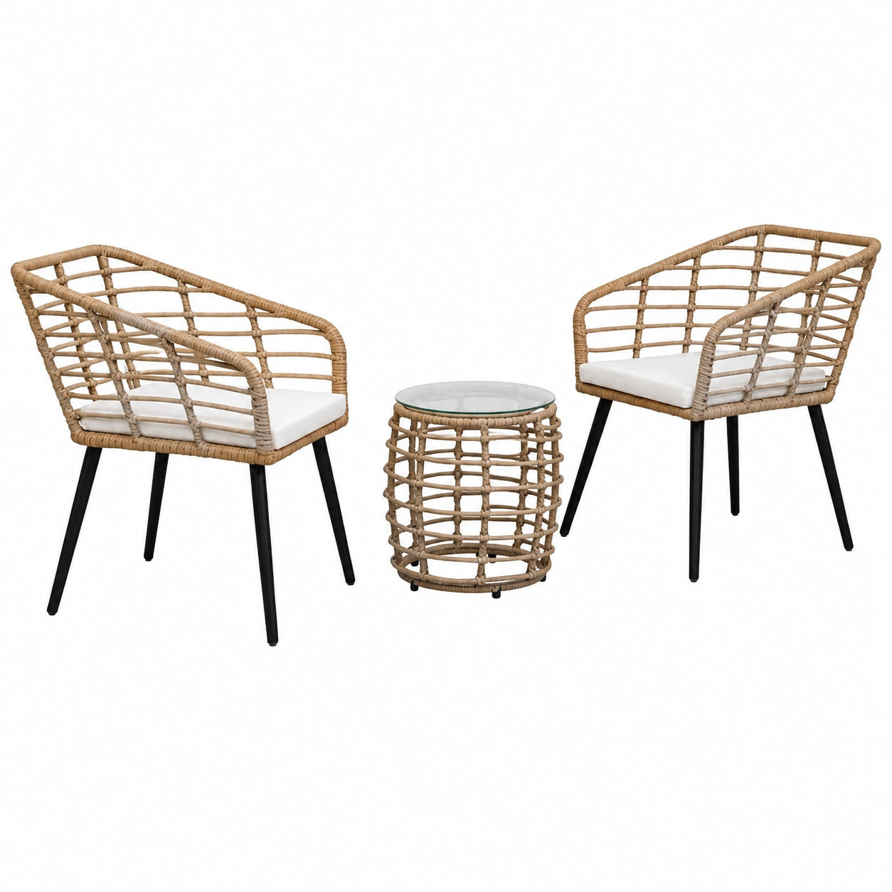 Balkonset – 3-teilig, aus Rattan