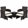 Gartenmöbel – 5er-Set, aus Rattan, Weiß, für Balkon