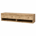 Schrank – 140 × 31,5 × 29,5 cm, mit Ablagen, hängend, aus Eichenholz