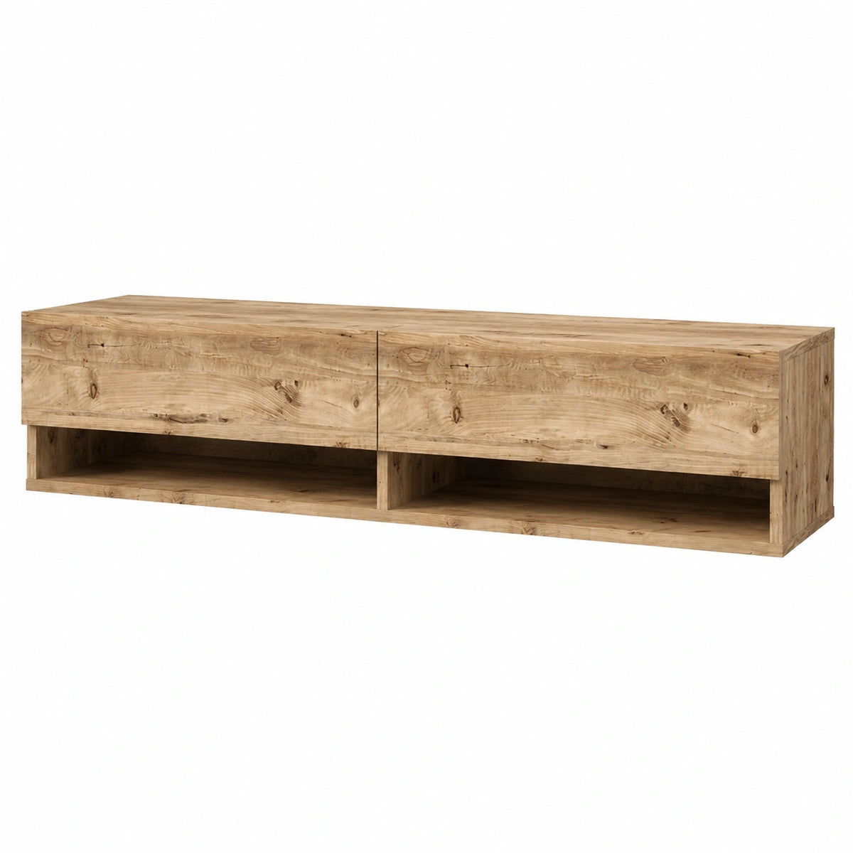 Schrank – 140 × 31,5 × 29,5 cm, mit Ablagen, hängend, aus Eichenholz