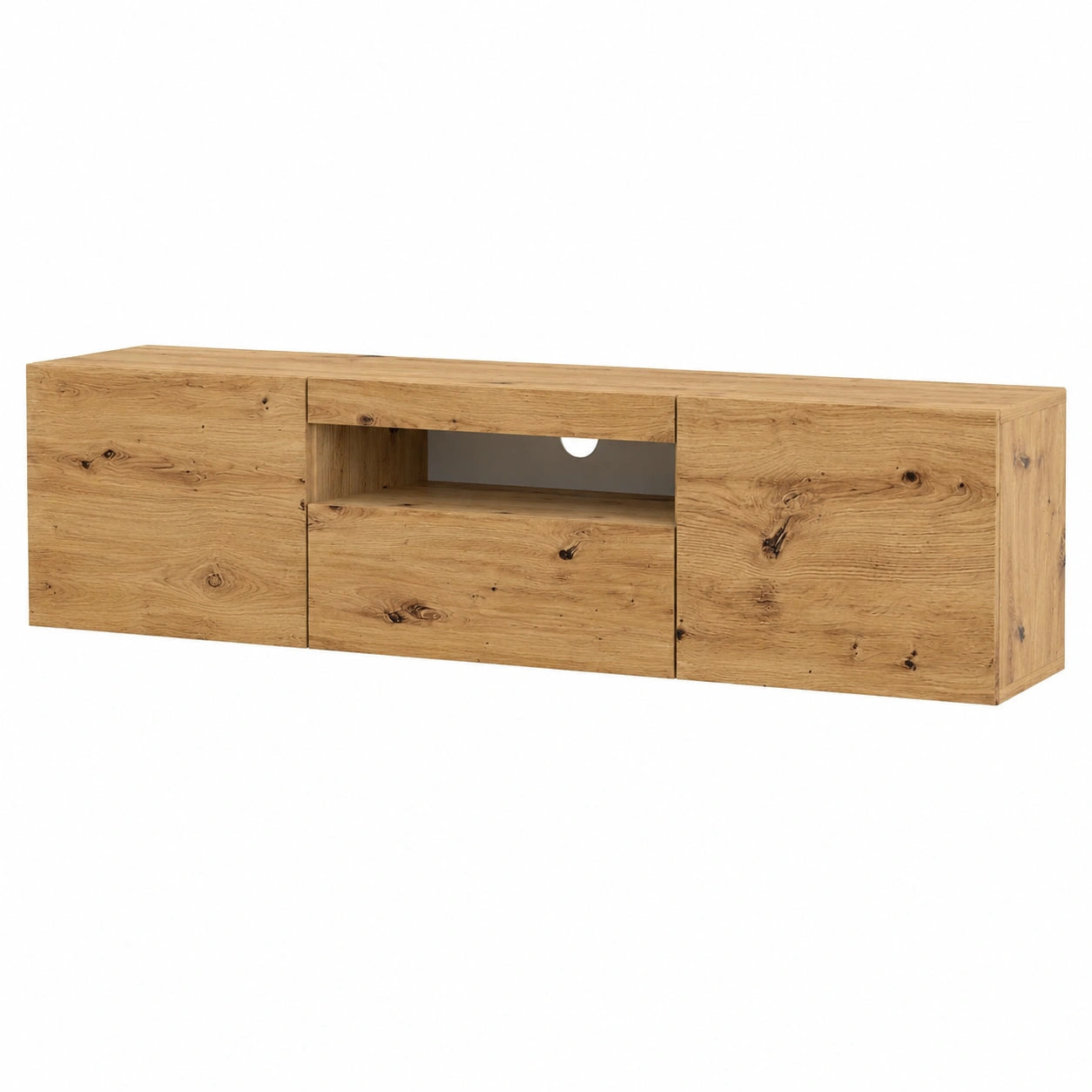 Lowboard – 150 cm, hängend, aus Eichenholz, Artisan-Eiche, für Wohnzimmer