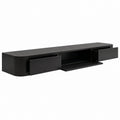 Schrank – 140 cm, moderner Stil, mit Schubladen, hängend, Schwarz, für Esszimmer und Wohnzimmer
