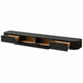Lowboard – 120 cm, moderner Stil, mit Schubladen, hängend, Schwarz, für Wohnzimmer und Schlafzimmer