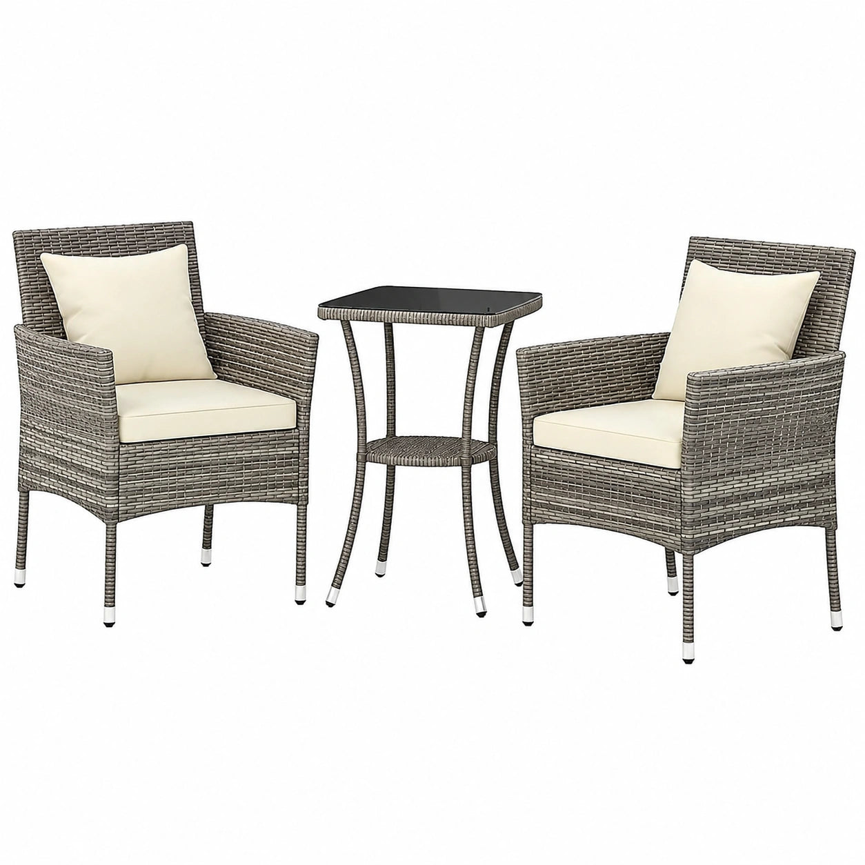 Balkonmöbel – 3-teilig, aus Rattan, für Balkon